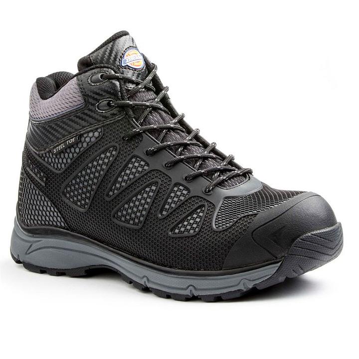 Dickies Fury Exo-lite Men's Mid-top Steel-toe Work Shoes, Size: Medium (8), Black