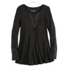 Girls 7-16 & Plus Size Mudd&reg; Ribbed Pocket Jegging Tee With Necklace, Size: 7-8, Black