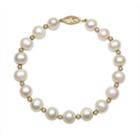 14k Gold Freshwater Cultured Pearl Bracelet, Women's, Size: 7.5, White