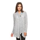 Women's Ab Studio Marled Cozy Wrap Cardigan, Size: Xlrg Av/rg, Grey