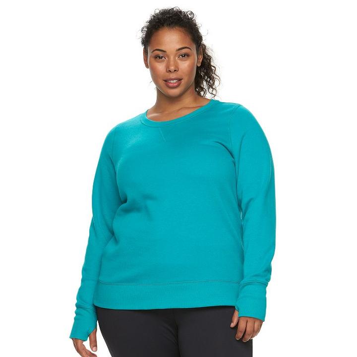 Plus Size Tek Gear&reg; Fleece Sweatshirt, Women's, Size: 3xl, Turquoise/blue (turq/aqua)