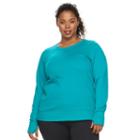 Plus Size Tek Gear&reg; Fleece Sweatshirt, Women's, Size: 3xl, Turquoise/blue (turq/aqua)