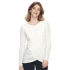 Women's Croft & Barrow&reg; Tulip Hem Sweater, Size: Large, White