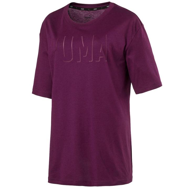 Women's Puma Fusion Elongated Graphic Tee, Size: Large, Purple