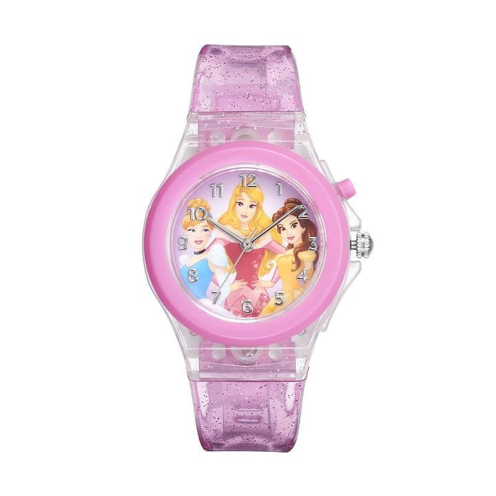 Disney Princess Aurora, Belle & Cinderella Kids' Light-up Watch, Girl's, Size: Medium, Pink