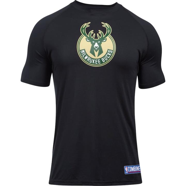 Men's Under Armour Milwaukee Bucks Primary Logo Tech Tee, Size: Xxl, Black