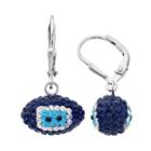 Tennessee Titans Crystal Sterling Silver Football Drop Earrings, Women's, Multicolor