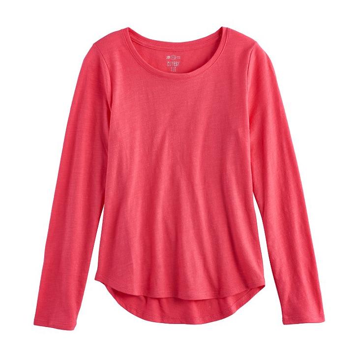 Girls 7-16 & Plus Size So&reg; Core Tee, Size: 7-8, Med Pink