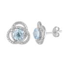 Sky Blue Topaz & 1/10 Carat T.w. Diamond Sterling Silver Button Stud Earrings, Women's