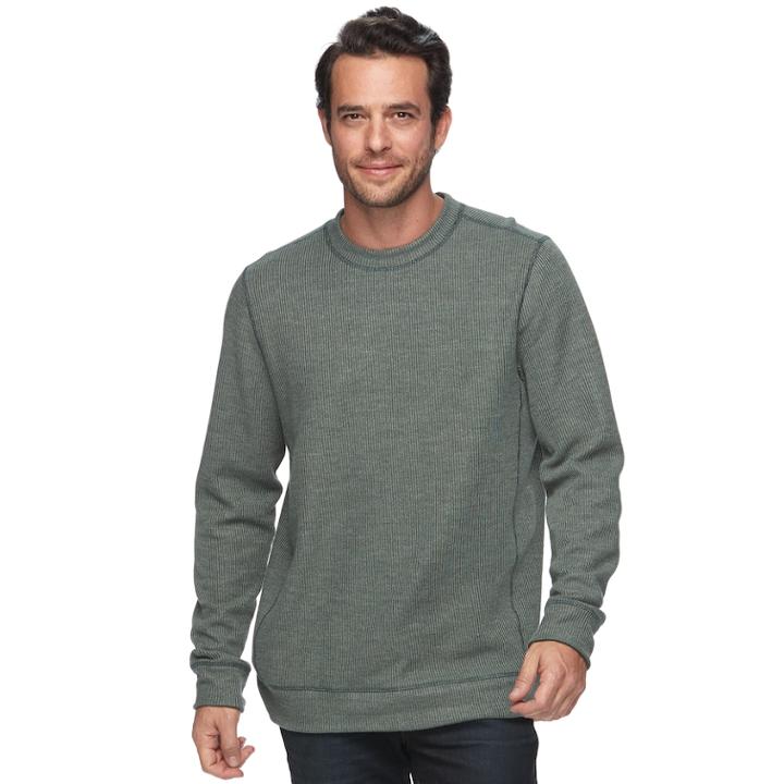Men's Croft & Barrow&reg; Classic-fit Heavyweight Ribbed Crewneck Tee, Size: Large, Dark Green