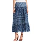 Women's Chaps Tiered A-line Maxi Skirt, Size: Small, Blue