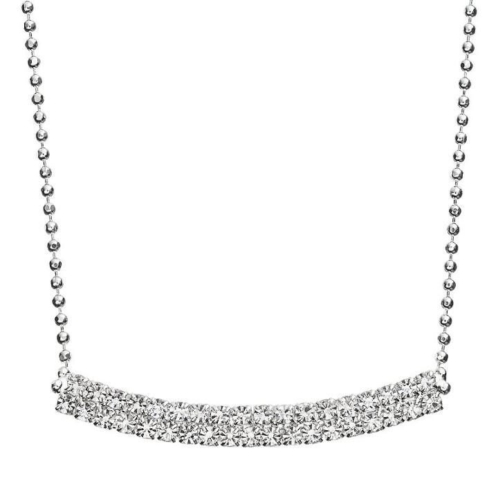 Duchess Of Dazzle Crystal Silver-plated Curved Bar Link Necklace, Women's, Grey