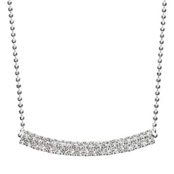 Duchess Of Dazzle Crystal Silver-plated Curved Bar Link Necklace, Women's, Grey