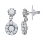 Simply Vera Vera Wang Nickel Free Round Halo Drop Earrings, Women's, White