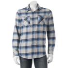 Men's Burnside Plaid Flannel Button-down Shirt, Size: Small, Grey Other