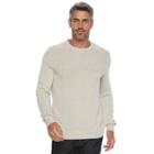 Men's Croft & Barrow&reg; Classic-fit Textured Yoke Crewneck Sweater, Size: Large, Natural