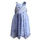 Girls 4-6x Youngland Butterfly Handkerchief Hem Woven Dress, Size: 6, Blue