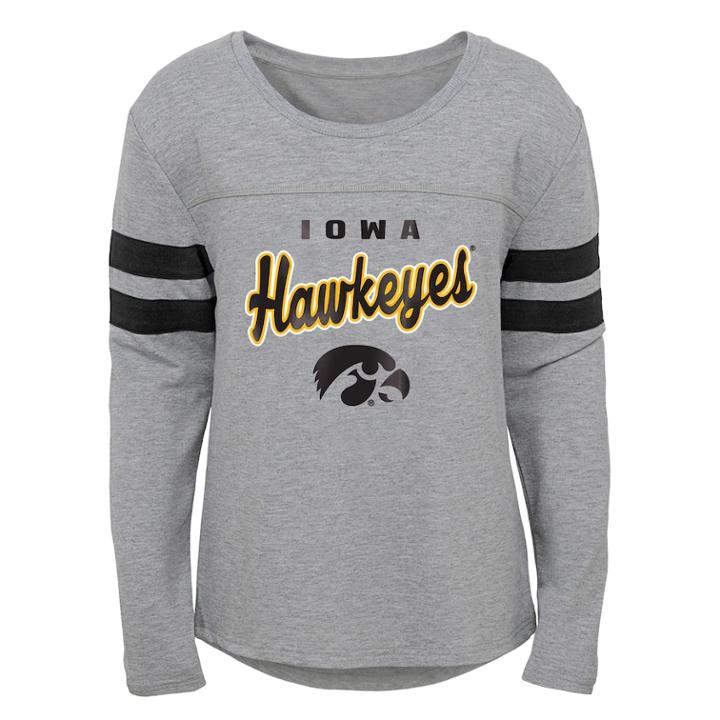 Girls 7-16 Iowa Hawkeyes Field Armour Tee, Size: Medium, Grey