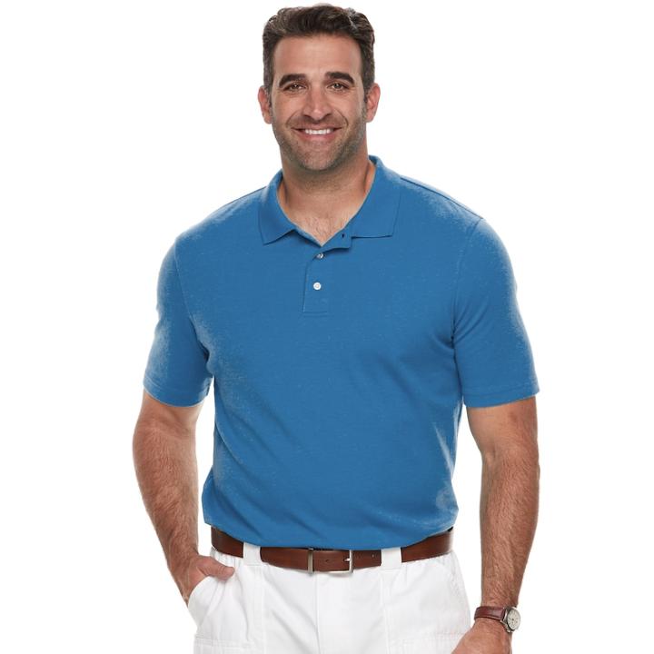 Big & Tall Croft & Barrow&reg; Classic-fit Easy-care Interlock Polo, Men's, Size: 4xl Tall, Med Blue