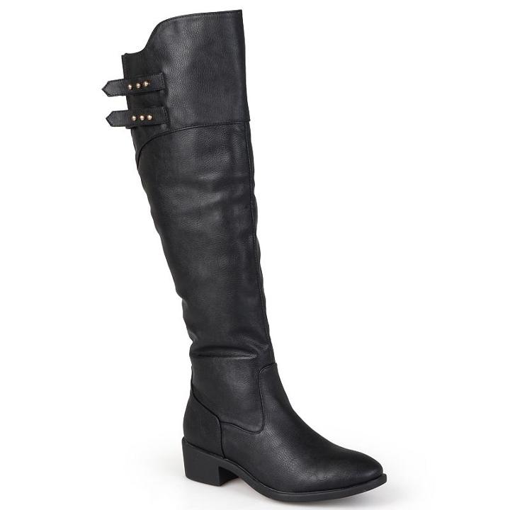 Journee Collection Chloe Women's Knee-high Riding Boots, Girl's, Size: 6, Black