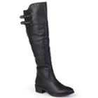 Journee Collection Chloe Women's Knee-high Riding Boots, Girl's, Size: 6, Black