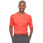 Men's Croft & Barrow&reg; V-neck Interlock Performance Tee, Size: Medium, Med Orange