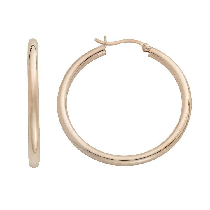 18k Gold-over-silver Hoop Earrings, Women's, Yellow