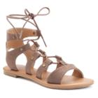 So&reg; Women's Lace-up Gladiator Sandals, Girl's, Size: 7, Lt Beige