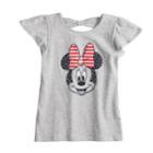 Disney's Minnie Mouse Girls 4-10 Glittery Patriotic Tee By Jumping Beans&reg;, Size: 6, Light Grey