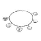 Love This Life Forever Friends Heart & Flower Charm Bracelet, Women's, Grey
