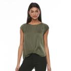 Women's Apt. 9&reg; Satin Twist-front Tee, Size: Xxl, Green