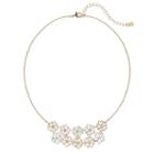 Lc Lauren Conrad Tri Tone Textured Openwork Flower Necklace, Women's, Multicolor