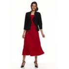 Women's Nina Leonard Lace-back Ruffle Cardigan, Size: Xl, Black