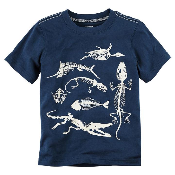 Boys 4-8 Carter's Dinosaur Skelton Graphic Tee, Boy's, Size: 8, Blue