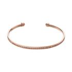 Brilliance Rose Gold Tone Cuff Bracelet With Swarovski Crystals, Women's, Pink