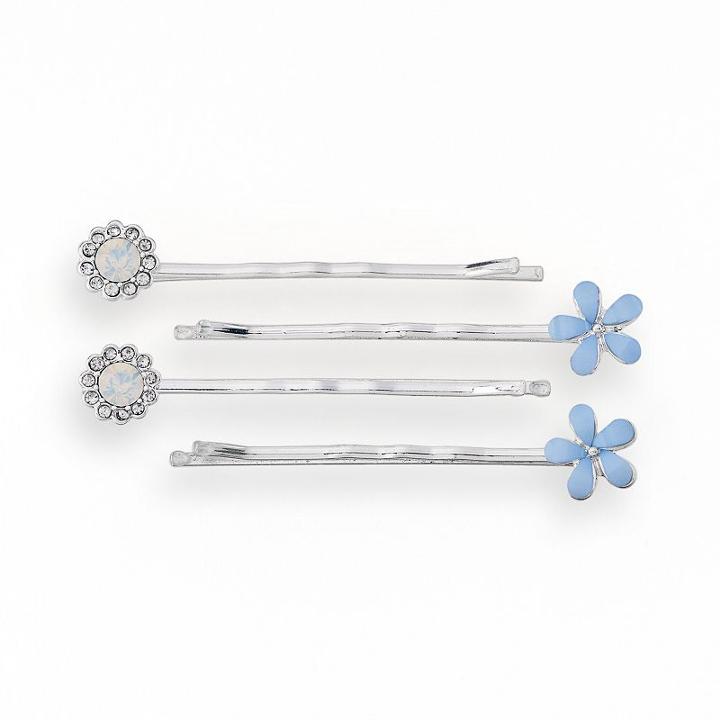 Lc Lauren Conrad Blue Flower Bobby Pin Set, Women's
