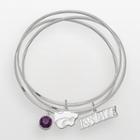 Kansas State Wildcats Silver Tone Crystal Charm Bangle Bracelet Set, Women's, Purple