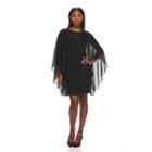 Women's Sharagano Chiffon Caftan Dress, Size: 16, Black