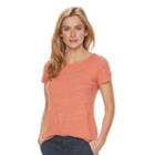 Women's Sonoma Goods For Life&trade; Essential Marled Tee, Size: Medium, Drk Orange