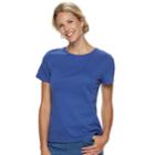 Women's Croft & Barrow&reg; Essential Classic Crewneck Tee, Size: Large, Dark Blue