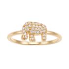 Lc Lauren Conrad Simulated Crystal Elephant Ring, Women's, Size: 7, Gold
