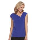 Women's Dana Buchman Asymmetrical Pleat Top, Size: Xl, Purple