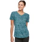 Women's Tek Gear&reg; Easy Burnout V-neck Yoga Tee, Size: Medium, Dark Blue