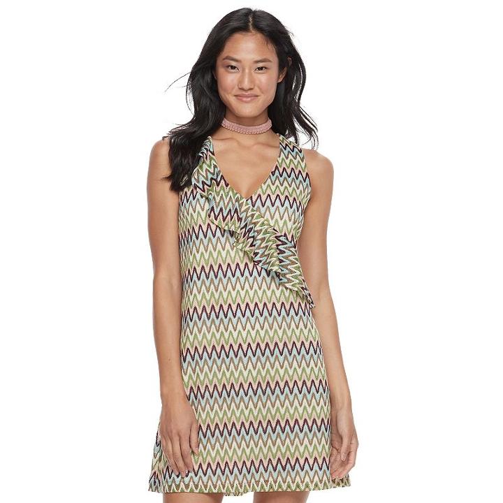 Juniors' Candie's&reg; Chevron Lace Shift Dress, Teens, Size: Xl, Multi Chevron