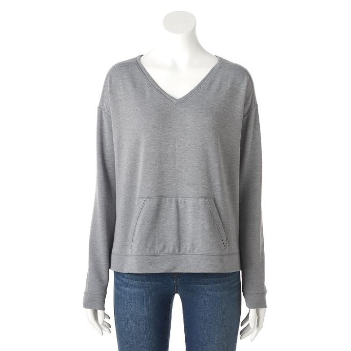 Women's Sonoma Goods For Life&trade; Drop-shoulder Sweatshirt, Size: Large, Med Grey