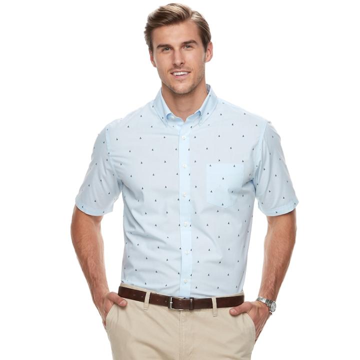 Big & Tall Croft & Barrow&reg; Regular-fit Easy-care Button-down Shirt, Men's, Size: Xxl Tall, Blue (navy)