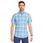 Men's Izod Coolfx Classic-fit Plaid Moisture-wicking Button-down Shirt, Size: Large, Turquoise/blue (turq/aqua)