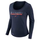Women's Nike Illinois Fighting Illini Slubbed Dri-fit Tee, Size: Xl, Blue (navy)