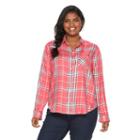 Juniors' Plus Size So&reg; Button Down Twill Shirt, Girl's, Size: 2xl, Med Pink