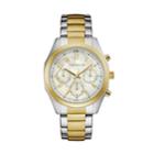 Caravelle Women's Crystal Two Tone Stainless Steel Chronograph Watch - 45l169, Size: Medium, Multicolor